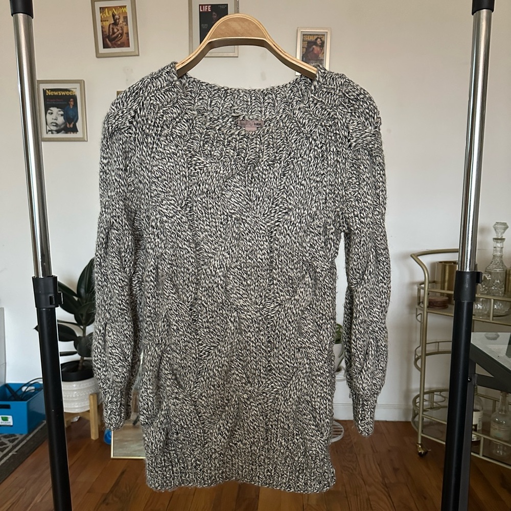 Wool knit oversized sweater